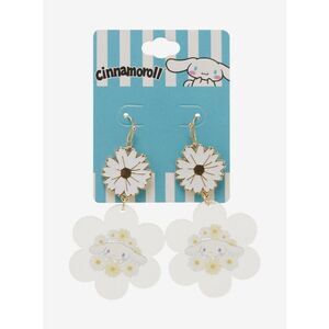 Sanrio Hello Kitty & Friends Cinnamoroll Clear Flower Pendant Earrings